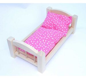 Dřevěná postýlka pro panenky přírodní